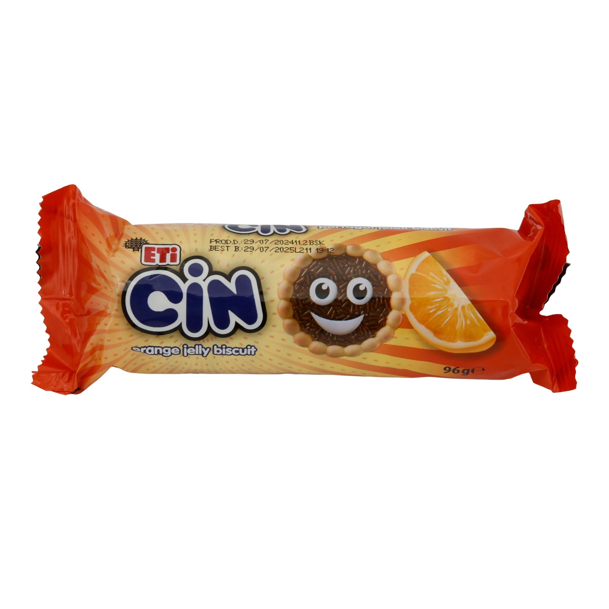Kekse Eti Cin | Gebäck | Orangengelee und Schokoladenstreuseln | 96 g ETI